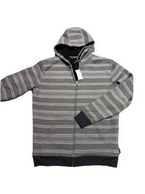 Y2K Quicksilver Full Zip Sherpa Lined Jacket Men's Sz M Brodes Stripe Skater NEW